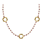 CHG-199-GA-18" 18K Gold Overlay Necklace With Garnet Beads Bali Designs Inc